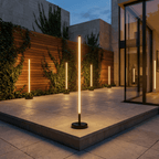 Modern Outdoor Floor Lamp with Wireless Charging for Patios and Gardens
