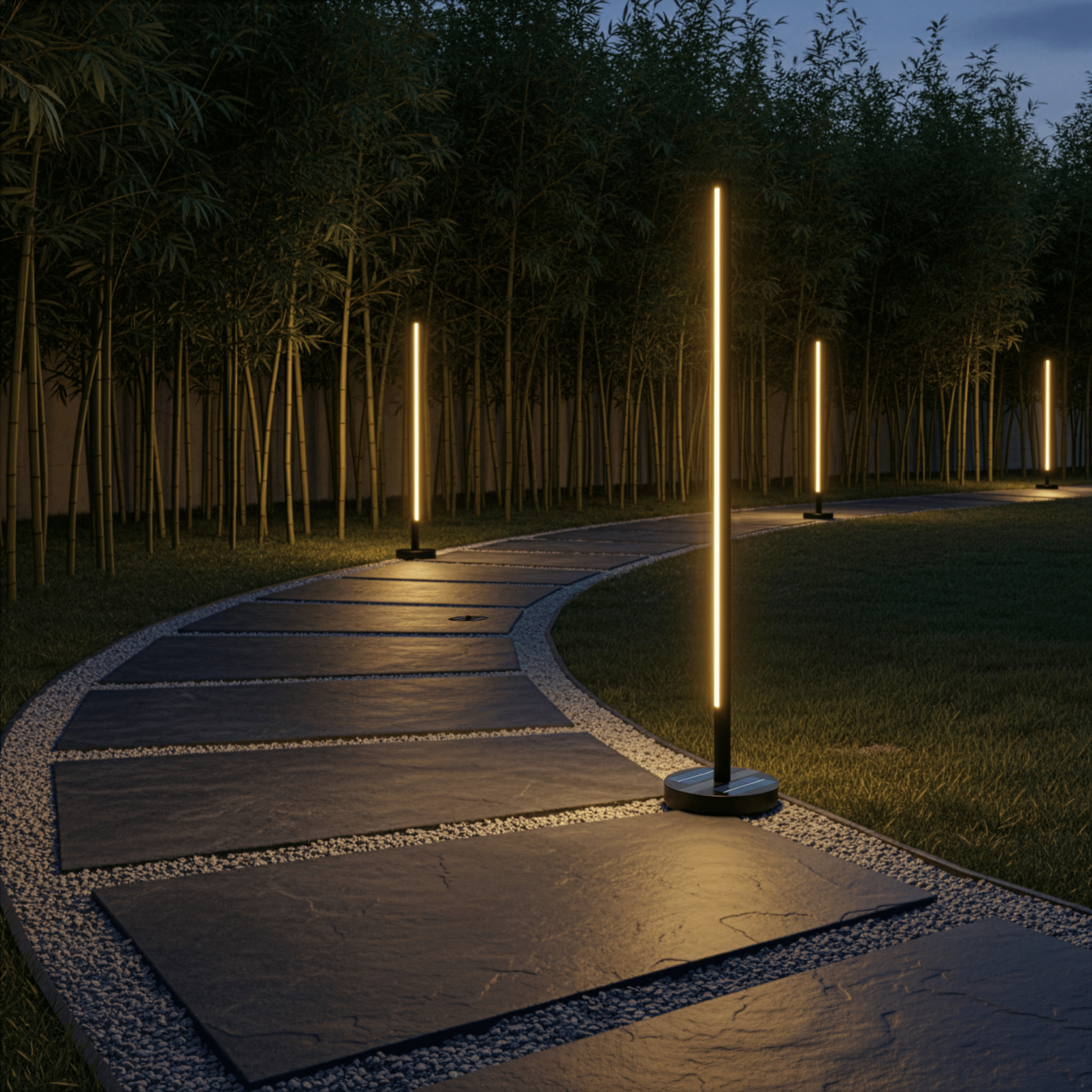 Modern Outdoor Floor Lamp with Wireless Charging for Patios and Gardens