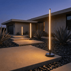 Modern Outdoor Floor Lamp with Wireless Charging for Patios and Gardens