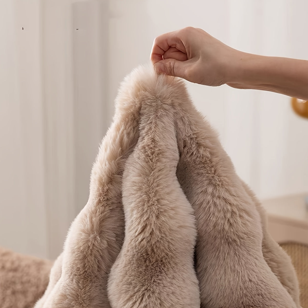 Round Bubble Rug for Living Room and Bedroom - Soft Fluffy Fleece Carpet