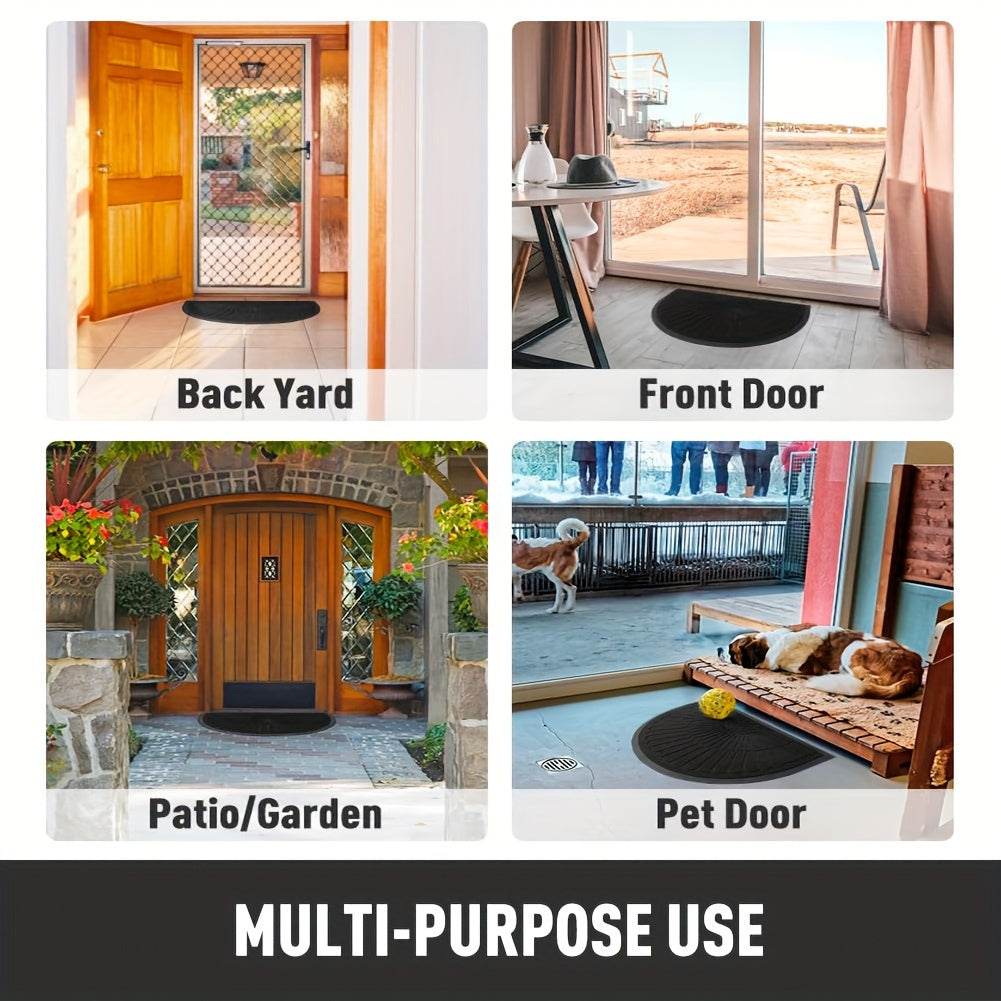 Rubber Half-Round Door Mat with Non-Slip Design for Indoor and Outdoor Use