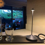 Modern Cordless LED Table Lamp with Dimmable Rechargeable Lighting for Indoor and Outdoor Use