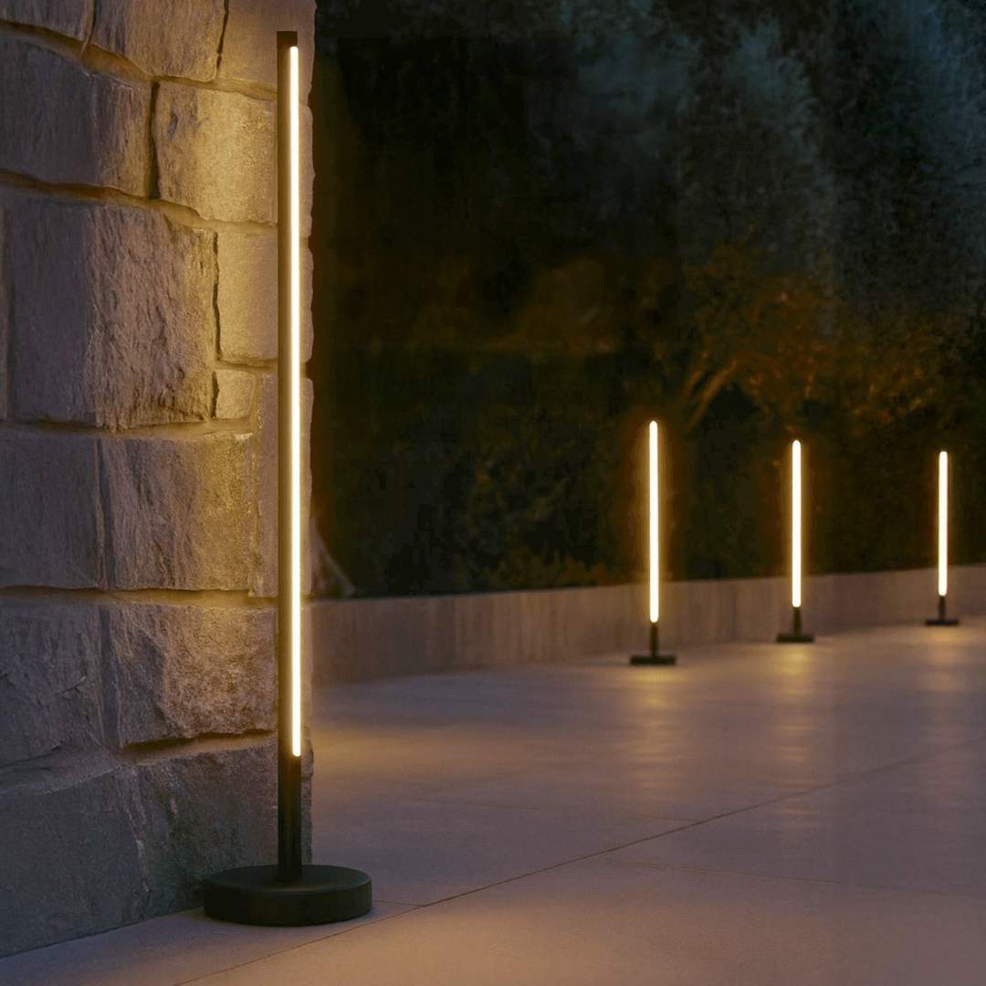 Modern Outdoor Floor Lamp with Wireless Charging for Patios and Gardens