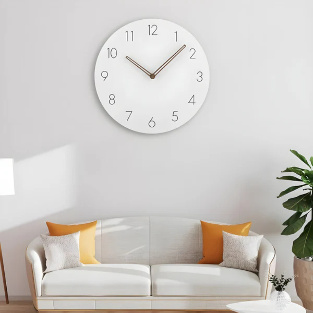 Minimalist Wall Clock with Silent Quartz Movement for Modern Home Décor