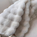 Round Bubble Rug for Living Room and Bedroom - Soft Fluffy Fleece Carpet