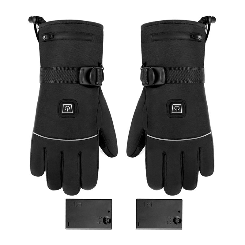 Electric Heated Gloves with Thermostat Control and Waterproof Shell for Outdoor Use