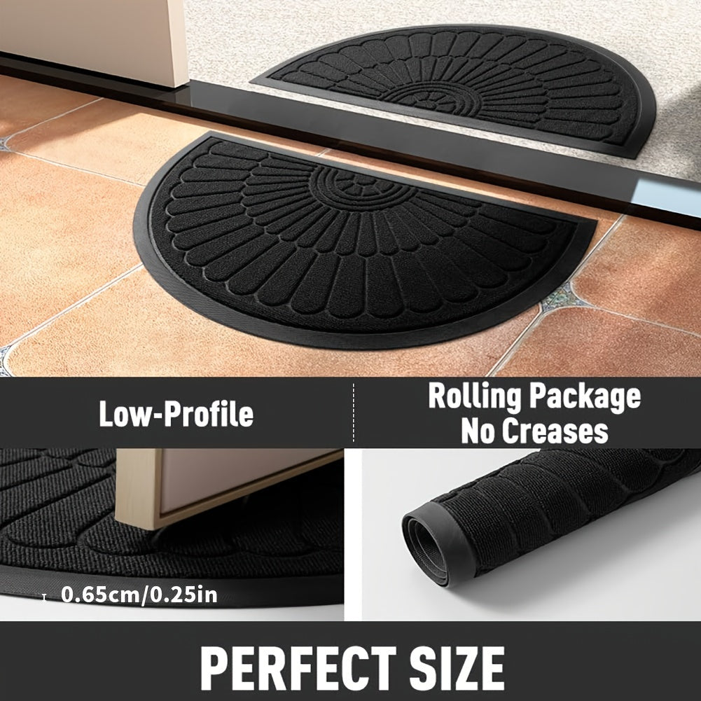 Rubber Half-Round Door Mat with Non-Slip Design for Indoor and Outdoor Use