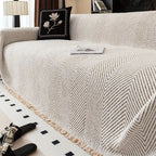 Herringbone Sofa Cover with Anti-Slip Design for Living Room Protection