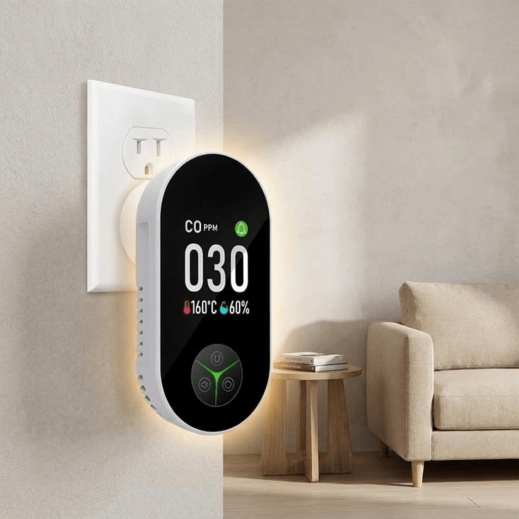 3-in-1 Carbon Monoxide Detector with Temperature and Humidity Display for Home Safety - Sofitte