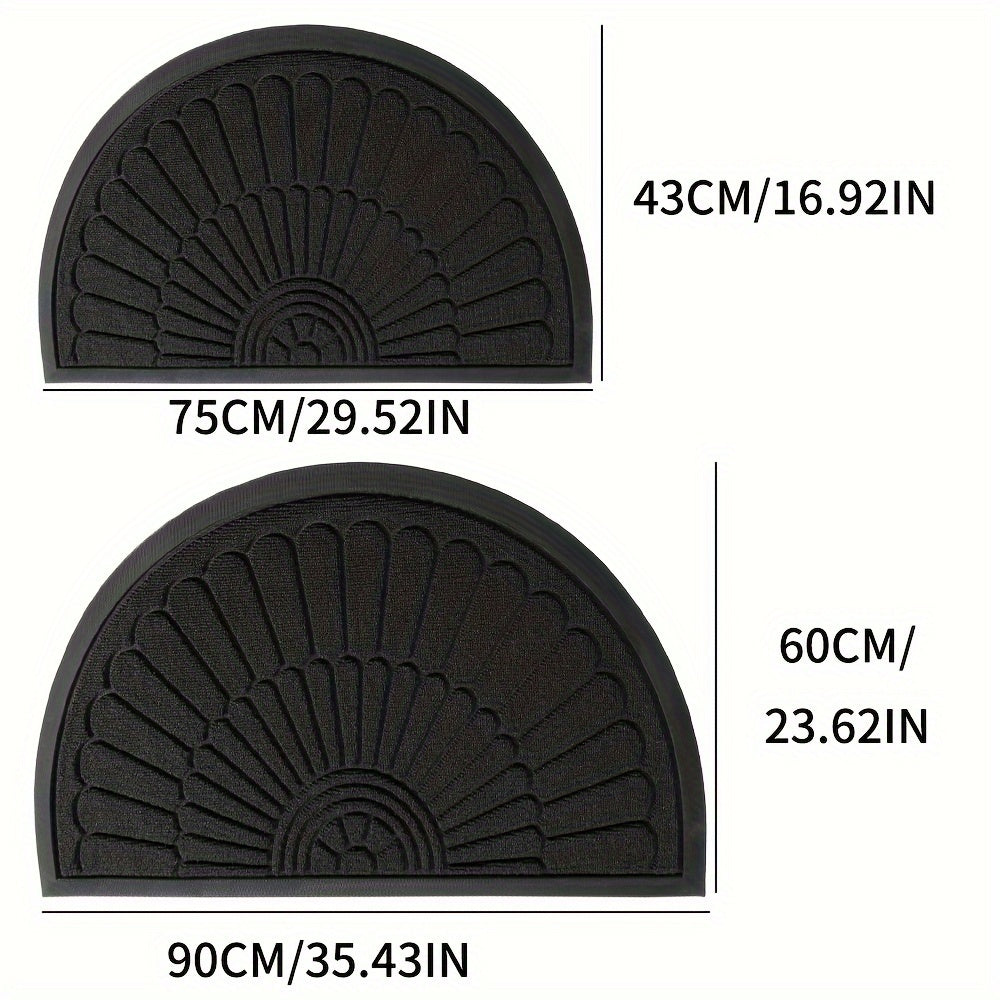 Rubber Half-Round Door Mat with Non-Slip Design for Indoor and Outdoor Use