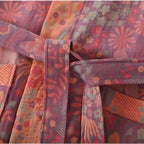 Cotton Bathrobe with Vintage Print for Relaxation and Comfort