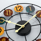 Retro Metal Wall Clock with Silent Quartz Movement for Home and Café Décor