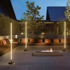 Modern Outdoor Floor Lamp with Wireless Charging for Patios and Gardens