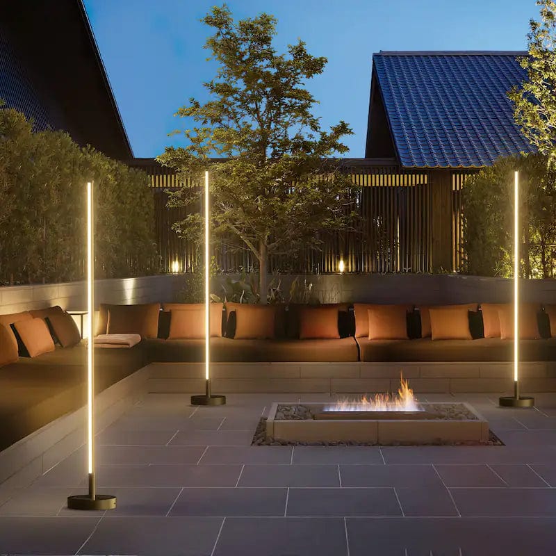 Modern Outdoor Floor Lamp with Wireless Charging for Patios and Gardens