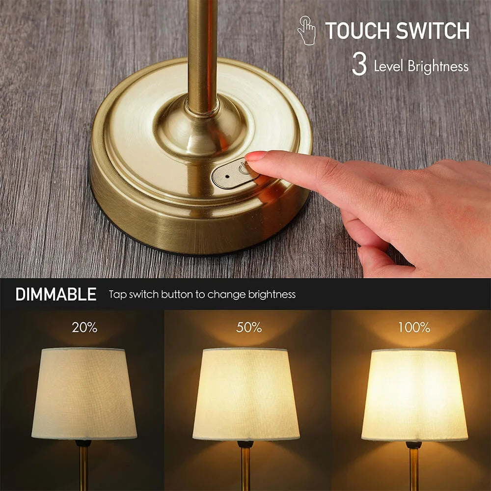 Cordless LED Table Lamp with Adjustable Brightness for Home and Outdoor Use