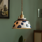 Hand-Painted Ceramic Pendant Light with Unique Floral Design for Dining Room and Kitchen