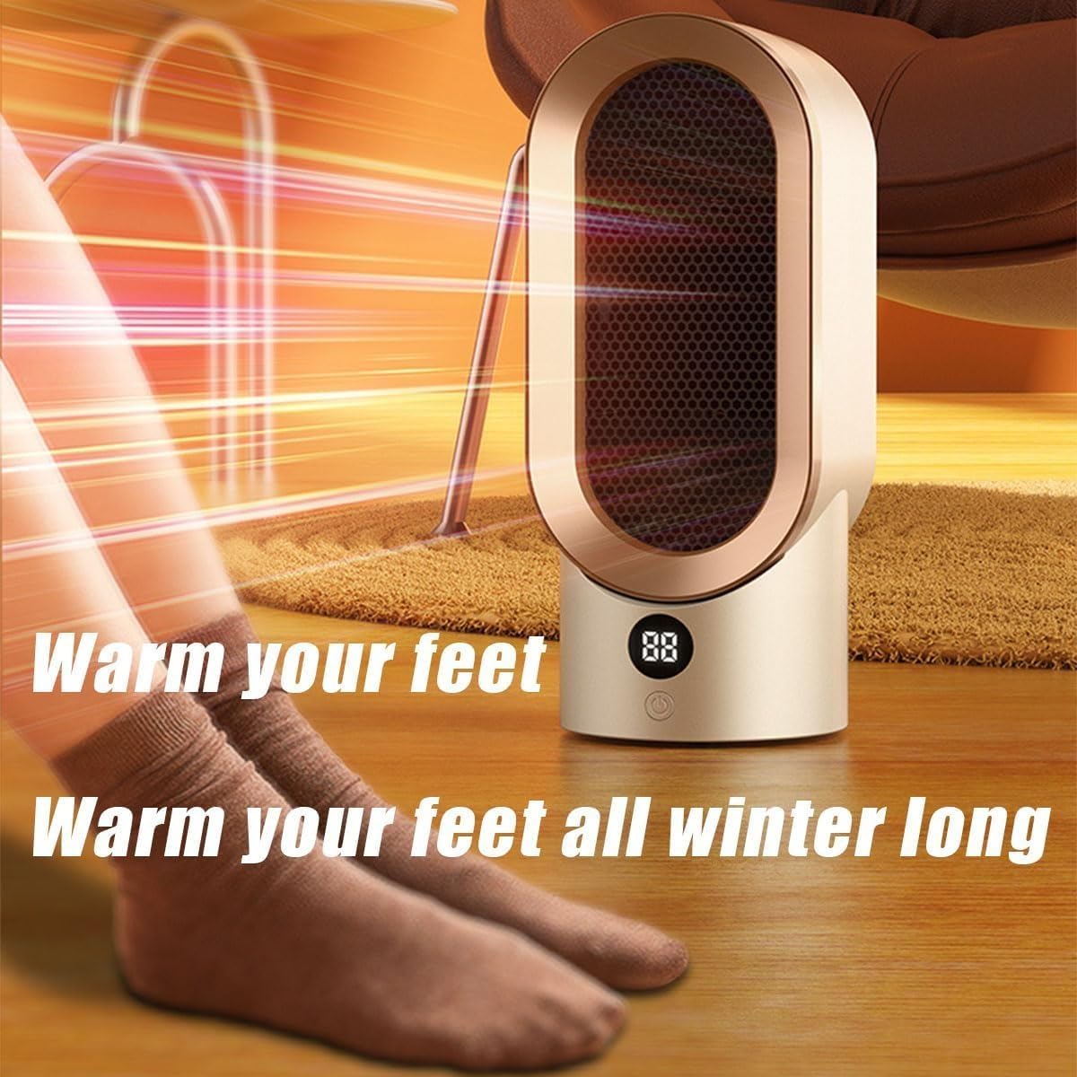 Portable Electric Heater with Fast Heating and Adjustable Temperature