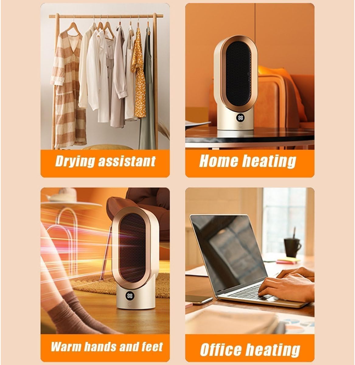Portable Electric Heater with Fast Heating and Adjustable Temperature
