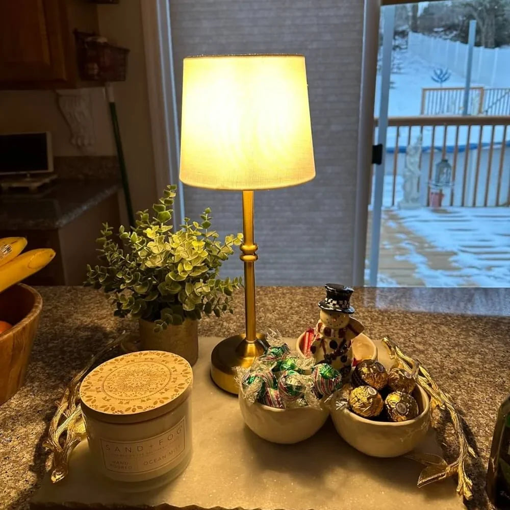 Cordless LED Table Lamp with Adjustable Brightness for Home and Outdoor Use