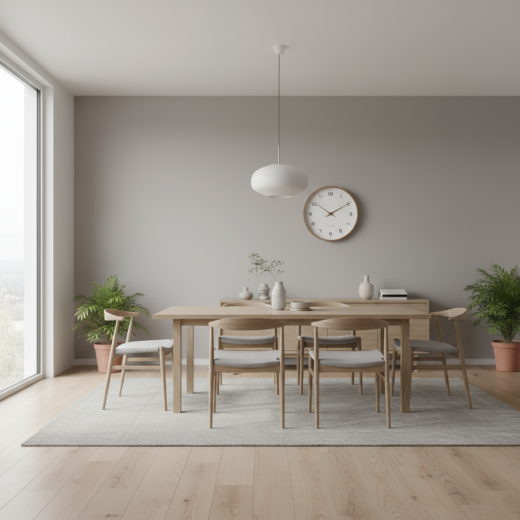 Scandinavian Wall Clock with Silent Quartz Movement for Minimalist Interiors