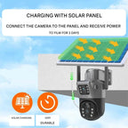 Wireless 4K Security Camera with Solar Panel and Dual Lens for Smart Monitoring