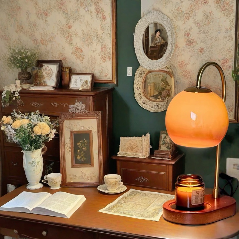 Flameless Candle Warmer Table Lamp with Adjustable Brightness for Safe Home Fragrance