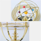 Handcrafted Brass Orrery Model of the Solar System with 5 Planets for Home Decor