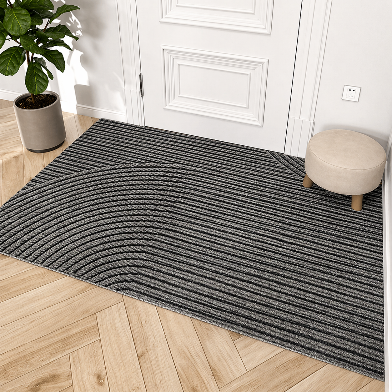 Non-Slip Door Mat for Indoor and Outdoor Use with Dirt-Resistant Textured Surface