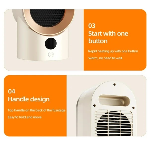 Portable Electric Heater with Fast Heating and Adjustable Temperature