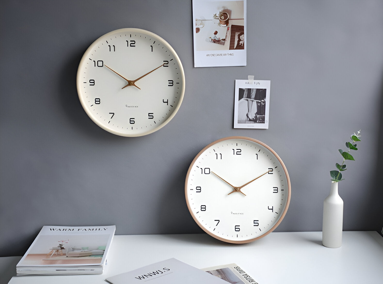 Scandinavian Wall Clock with Silent Quartz Movement for Minimalist Interiors