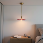 Art Deco Glass Pendant Light with Flower Shade for Bedrooms and Dining Spaces
