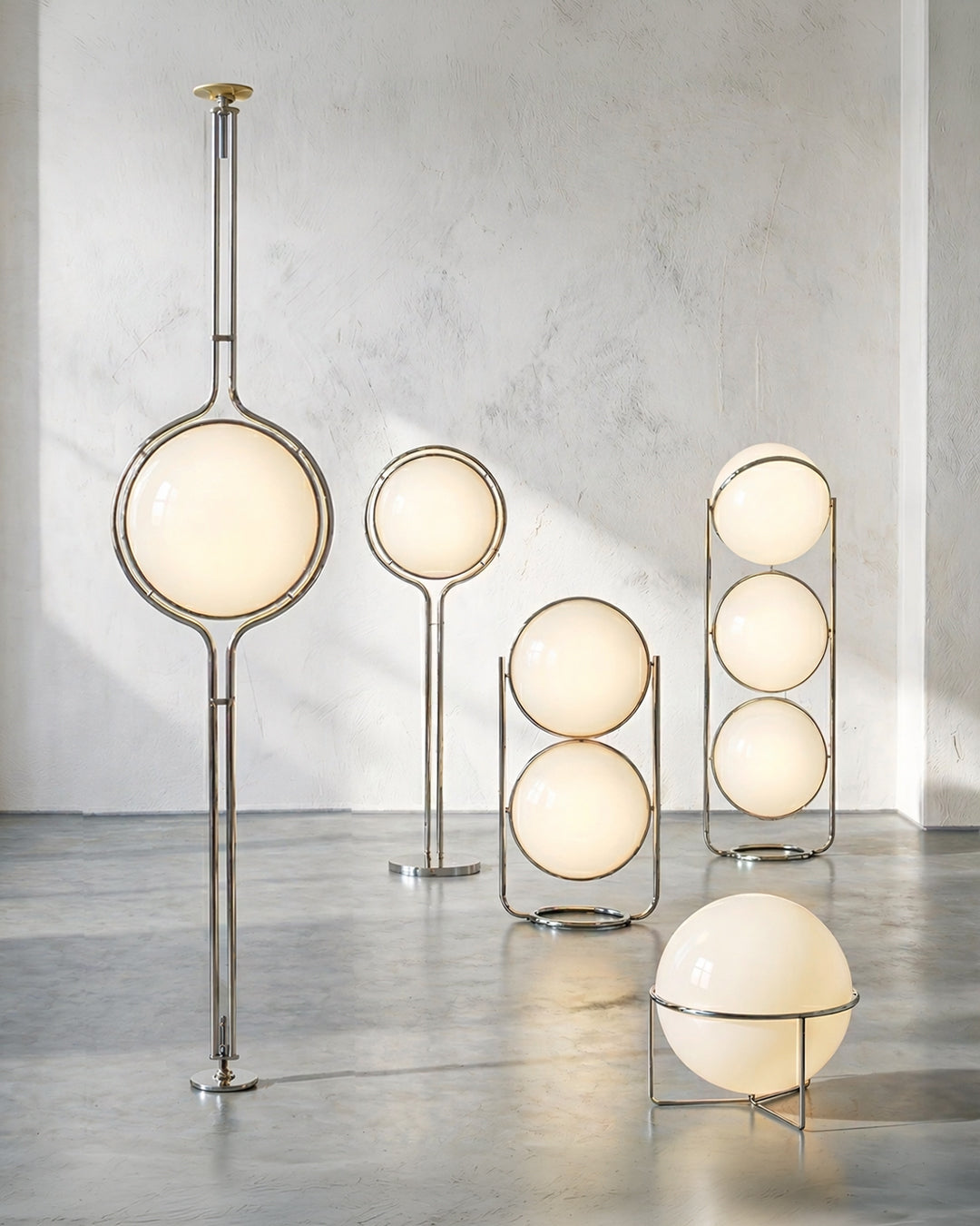 Contemporary Floor Lamp with Chrome and Acrylic Design for Living Room and Bedroom