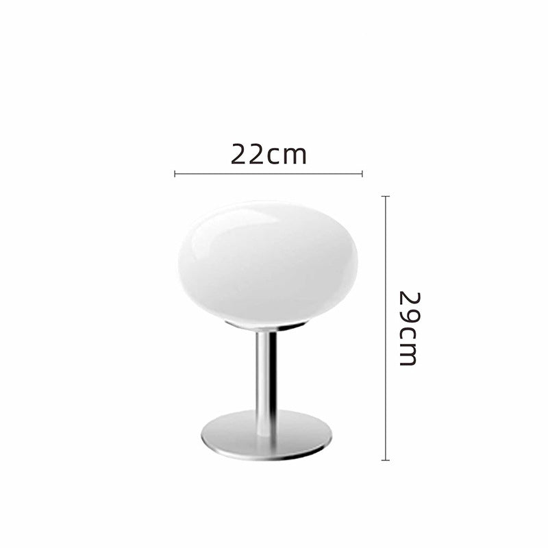 Modern Glass Table Lamp with Chrome Base for Bedroom and Living Room