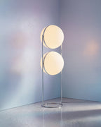 Contemporary Floor Lamp with Chrome and Acrylic Design for Living Room and Bedroom