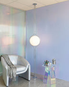 Contemporary Floor Lamp with Chrome and Acrylic Design for Living Room and Bedroom