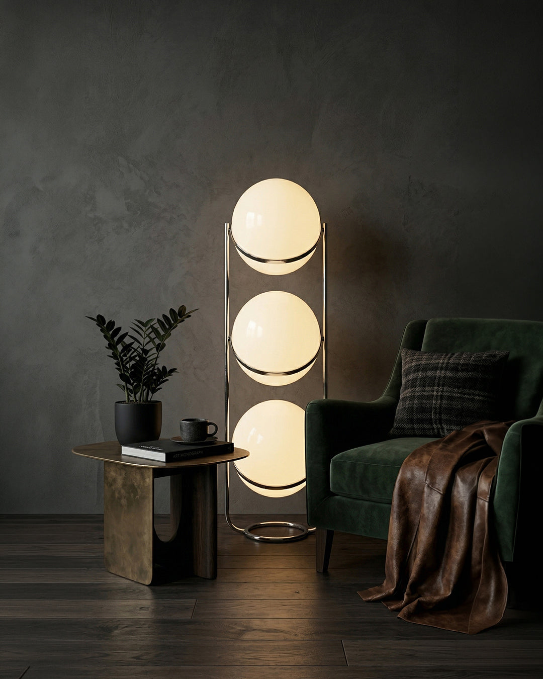 Contemporary Floor Lamp with Chrome and Acrylic Design for Living Room and Bedroom