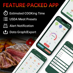 Wireless Meat Thermometer with Bluetooth Connectivity and Accurate Temperature Monitoring