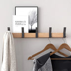 Wall-Mounted Coat Rack with Adjustable Double Hooks for Hallway and Entryway