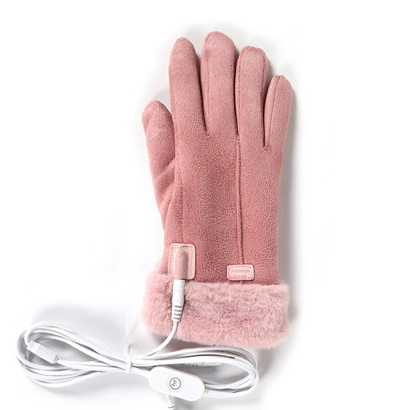 Women's Heated Gloves with USB Power Supply for Winter Outdoor Activities