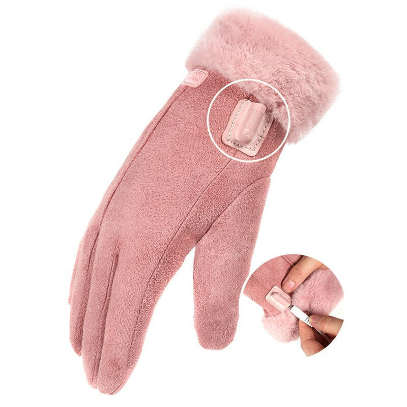 Women's Heated Gloves with USB Power Supply for Winter Outdoor Activities