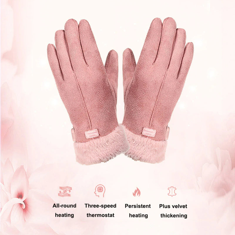 Women's Heated Gloves with USB Power Supply for Winter Outdoor Activities