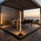 Modern Outdoor Floor Lamp with Wireless Charging for Patios and Gardens