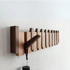 Wooden Coat Rack with Piano Key Design for Entryway and Hallway Storage