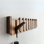 Wooden Coat Rack with Piano Key Design for Entryway and Hallway Storage