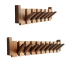 Wooden Coat Rack with Piano Key Design for Entryway and Hallway Storage
