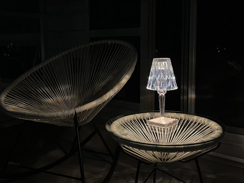 Cordless Crystal Touch Lamp with Adjustable Brightness for Indoor and Outdoor Use