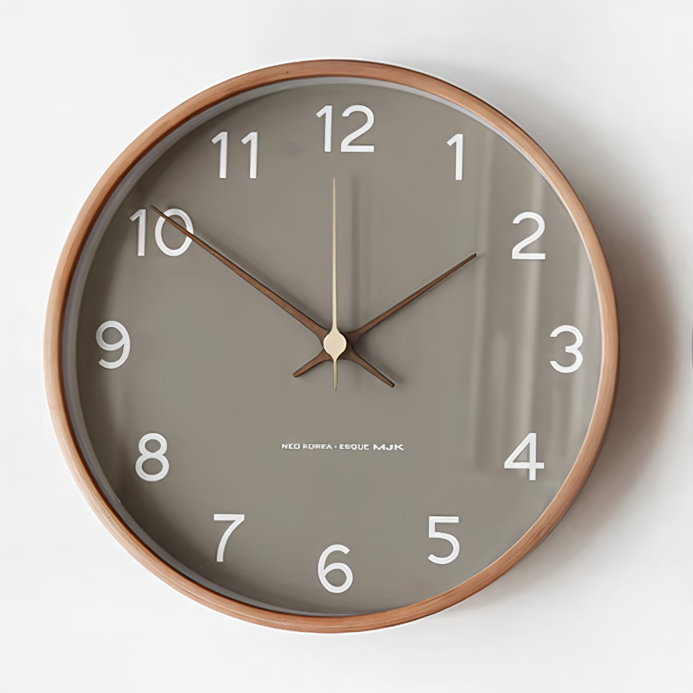 Nordic Wooden Wall Clock with Quartz Movement for Living Room and Bedroom