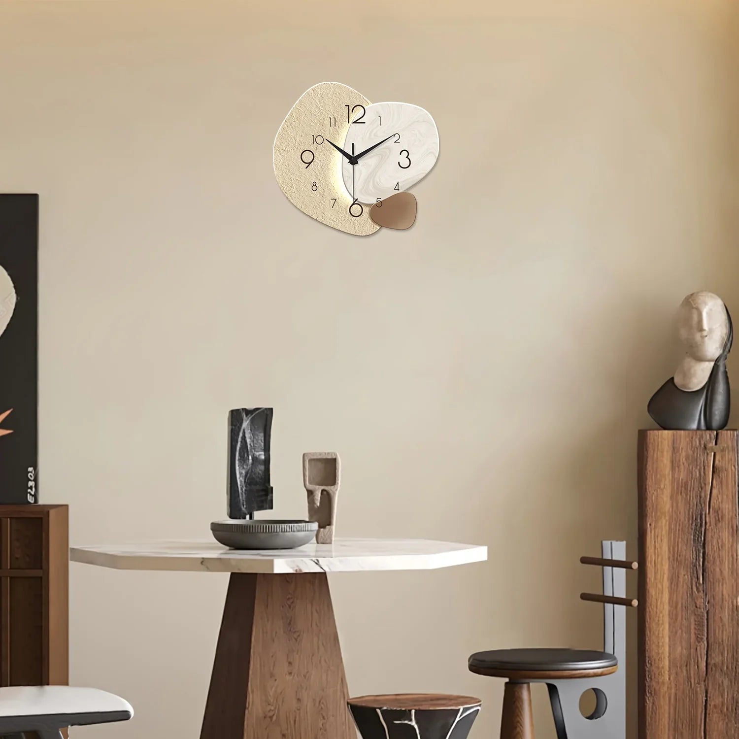 Modern Silent Wall Clock with Quartz Movement for Living Room and Office