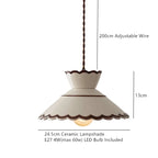 Hand-Painted Ceramic Pendant Light with Unique Floral Design for Dining Room and Kitchen