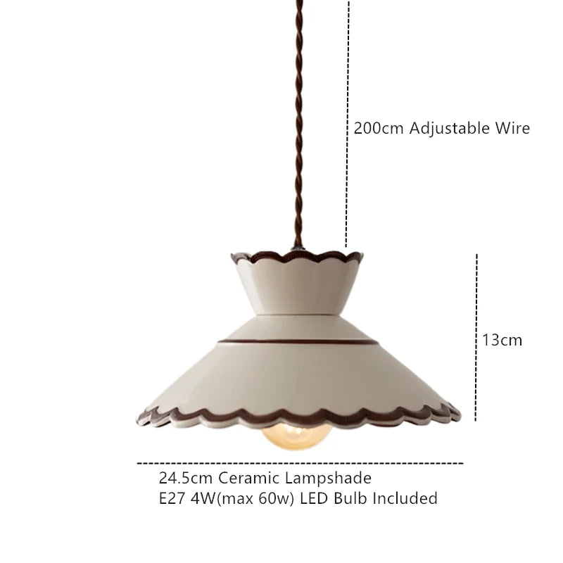 Hand-Painted Ceramic Pendant Light with Unique Floral Design for Dining Room and Kitchen